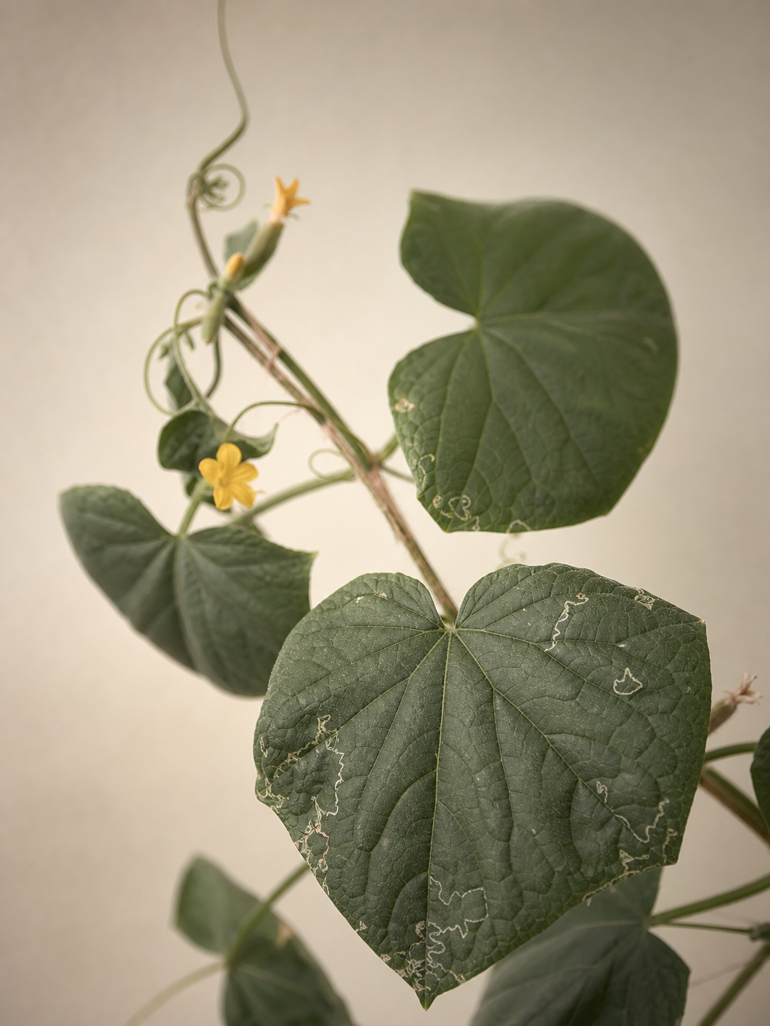 Cucumis sativus Leaves Showing Moderate Stress in Midseason
