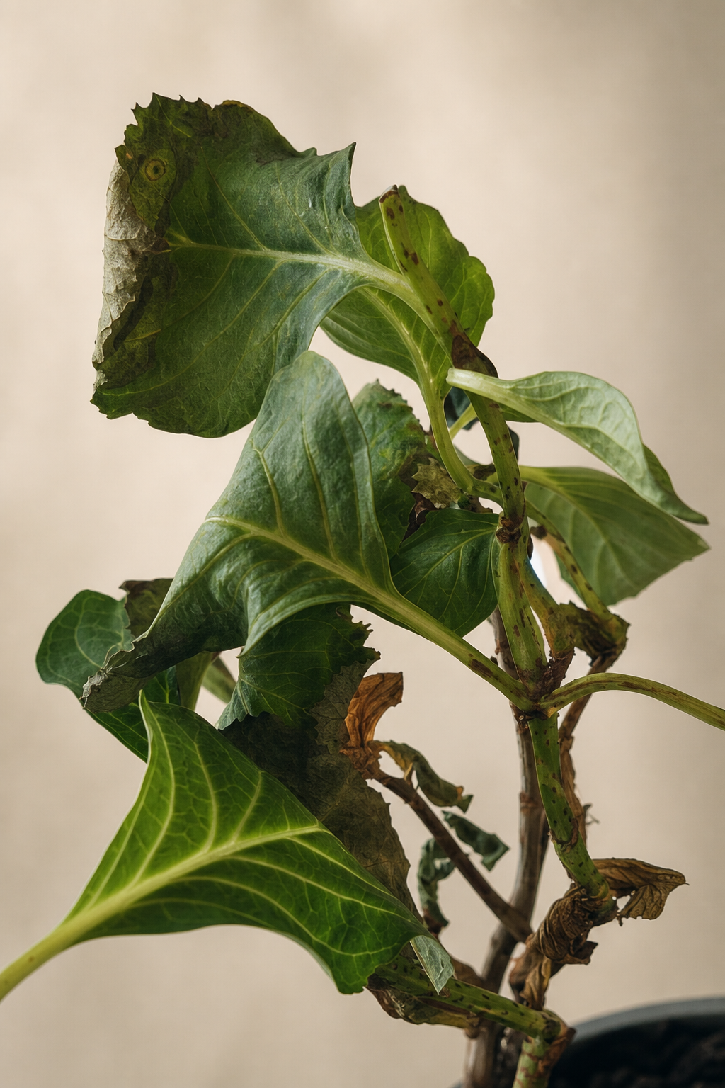 Hydrangea macrophylla Leaves Dropping After Heat and Water Stress
